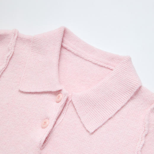 西遇polo领短袖针织毛衣女2026春季新款韩系甜美软糯显瘦短款上衣E0060165 商品图5