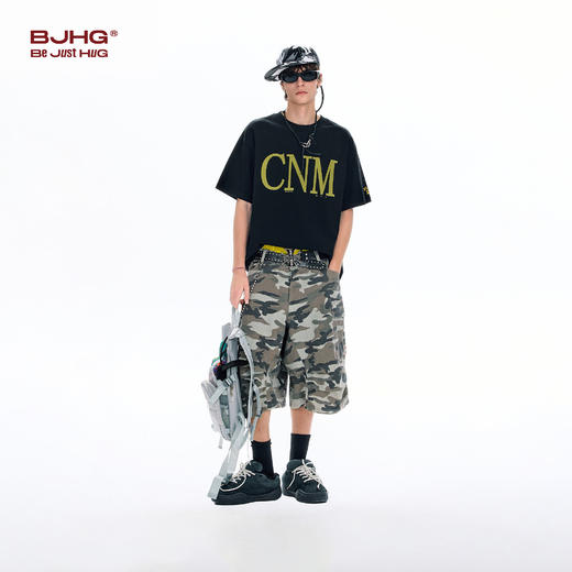 BJHG不计后果 美式短袖男款夏季潮圆领纯棉上衣抗菌防螨宽松t恤女 商品图1