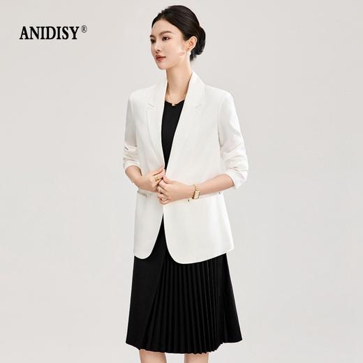 2026春装时尚翻驳长袖领一粒扣修身西装外套 商品图2