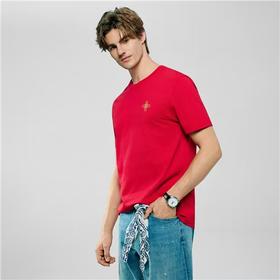佐丹奴男装26年新年马到功成印花短袖T恤衫01096256