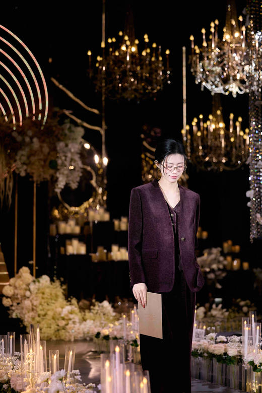 法小曼*子珍红色西装马甲西裤三件套高级年会女强人西服套装 商品图0