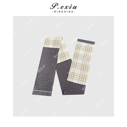 04-1潘依绣丁丁宠粉文艺风格纹气质百搭款丝巾 CF1122 商品图0