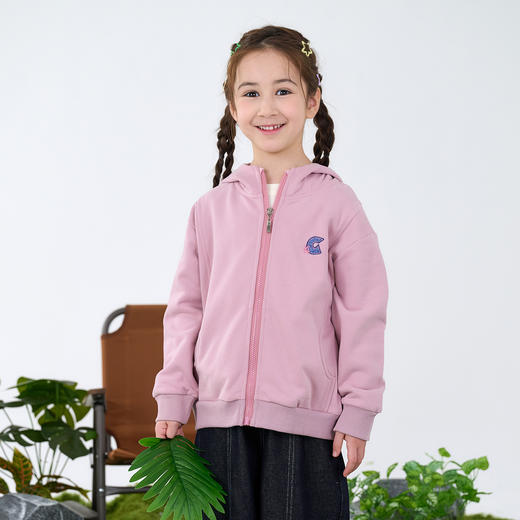 【10A抗菌】棉花堂春款牛仔刺绣标俏皮萌趣针织连帽外套童装FA61058 商品图7