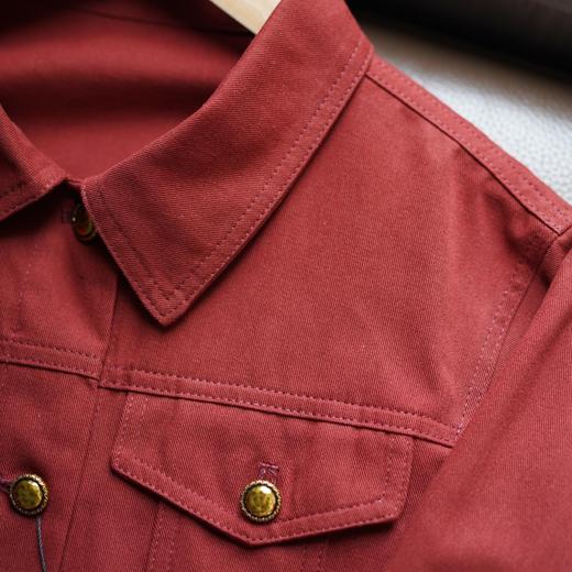 （3-5天发货）ORIGNAL&CO波尔多红牛仔外套，开春氛围感绝了，超显白、巨高级！纯棉水洗牛仔 商品图6