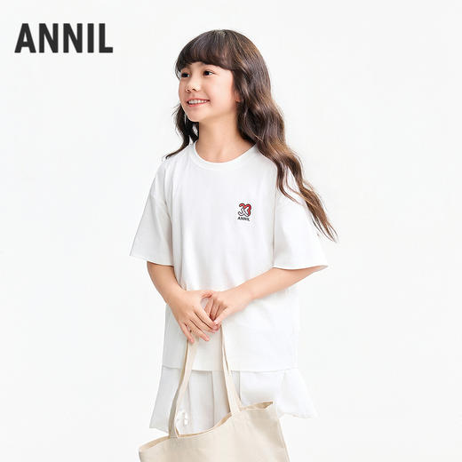 【超舒衣·30周年限定】男女童全棉速干亲子T吸湿透气圆领短袖T恤夏季新款安奈儿童装实体店同款AM621278 商品图2