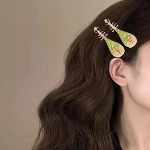 【琵琶发夹】敦煌福泽小众温柔古风发夹 新中式仙气刘海夹镂空珍珠碎发卡子侧边鸭嘴夹头饰 商品图5