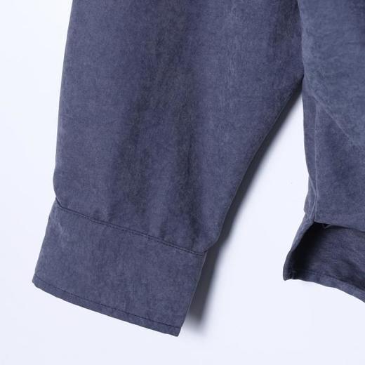 SDSA男装2026新款高贵轻奢韩版简约拼接前短后长套头立领衬衫百搭 商品图3