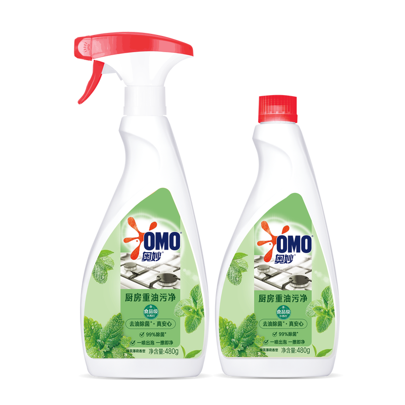 【特价】奥妙厨房重油污净绿茶薄荷480G+480G【效期2026年8月】