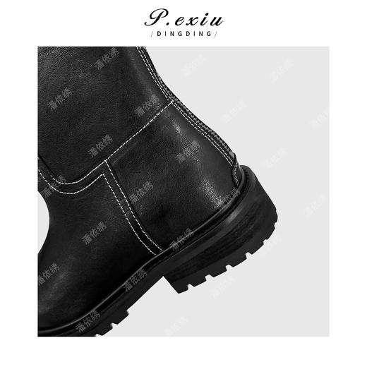 潘依绣丁丁宠粉PanYiXiu/潘依绣打蜡小牛皮明线设计无重量感马术靴时装靴 N2515 商品图2