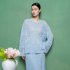 【林栖设计小店】绮花澄意|浅兰色提花肌理2026春新款宽松毛织上衣1961218 商品缩略图4