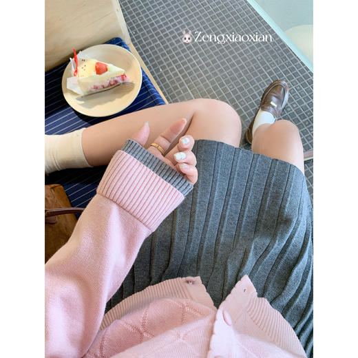 <曾小咸推荐>2.25现货秒杀 ！微信超特价！韩系假两件拼色针织开衫 日常219.99 立减130 秒杀89.99！！ 商品图3