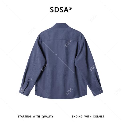 SDSA男装2026新款高贵轻奢韩版简约拼接前短后长套头立领衬衫百搭 商品图4