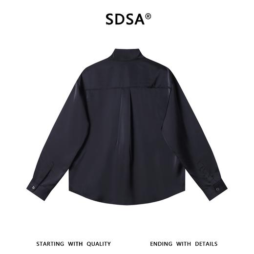 26CS38SDSA男装2026新款高贵轻奢韩版简约纯色立领长袖衬衫休闲百搭衬衣 商品图5