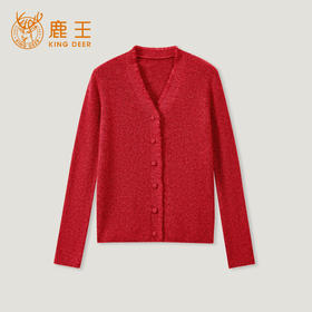 King Deer/鹿王秋冬新款女式v领慵懒休闲羊绒衫L805567【HZ】
