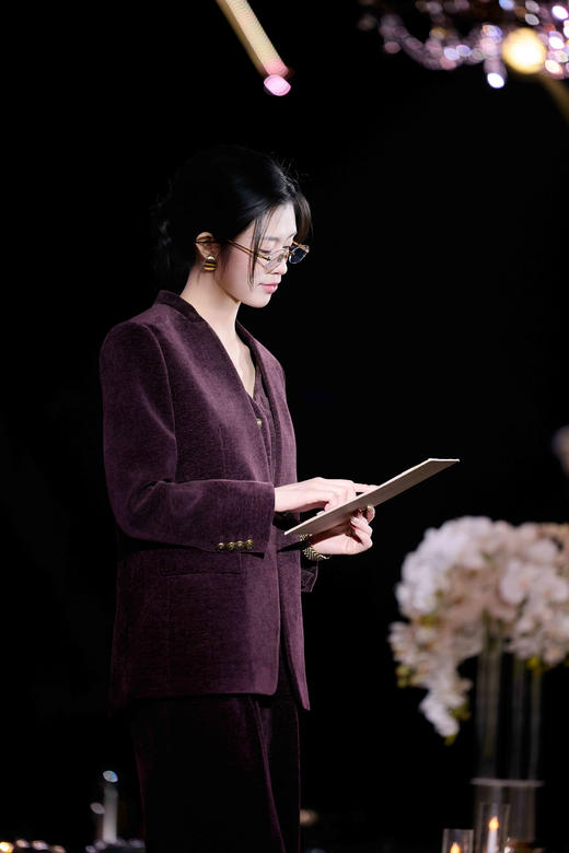 法小曼*子珍红色西装马甲西裤三件套高级年会女强人西服套装 商品图2