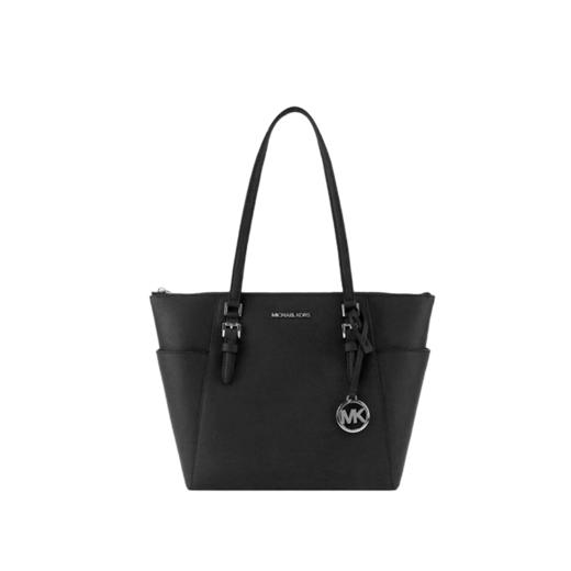 【品牌】MK Charlotte 大号Logo挂饰单肩手提托特女包黑色 商品图5