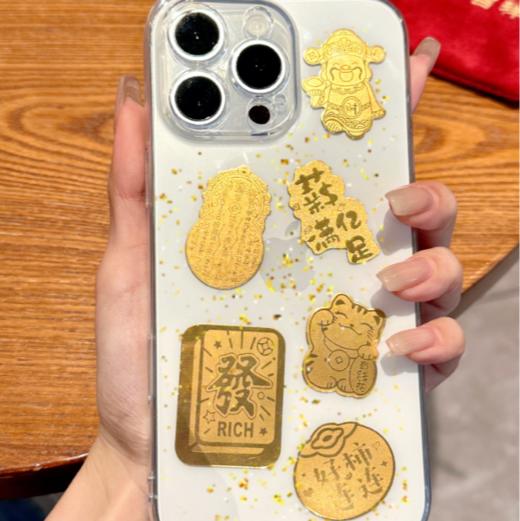 拍2更划算❗️【足金手机贴】精心打造💰可多个组合佩戴，buff加满✌️随身携带的好寓意招cai手机贴💗牢固耐磨又精致 商品图4