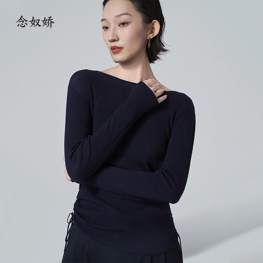 【商场同款】CNK6351 “三色软云衫 ” 轻盈柔软知性大气 侧边抽绳调节造型 亲肤好打理 毛衫 商品图11