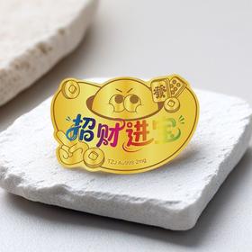 【2mg足金】招财进宝足金足意黄金手机贴·天中金999·暴富·好运·心想事成