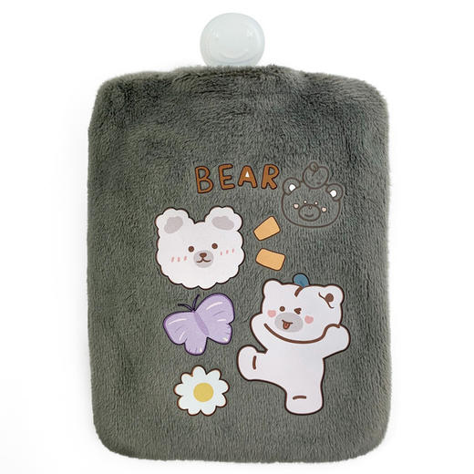 「9.9到手！便携款」可爱卡通毛绒热水袋pvc材质学生暖水袋女生暖肚暖手宝注水热水袋 商品图4