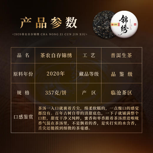 【锦绣】古寨春联合锦绣茶农给茶友送福利，2020年古树制作，357g/饼；每个ID限购10饼 商品图1