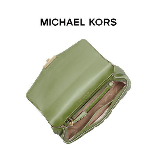 【品牌】MK Soho大号羊皮皮质链条翻盖单肩包斜挎女包果绿色 商品图2