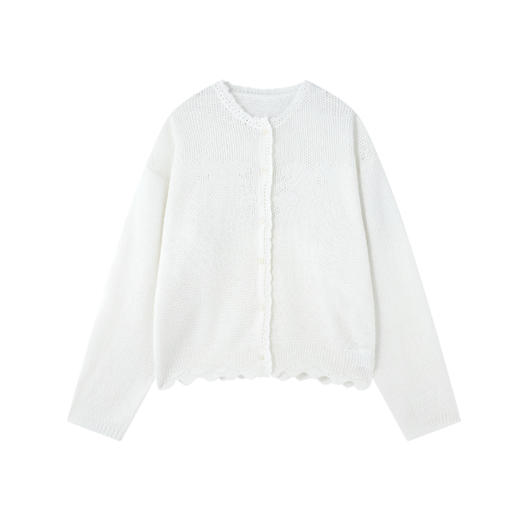 FTT FlyTheTruth 镂空针织开衫女春季2026年新款羊毛宽松圆领上衣 商品图4