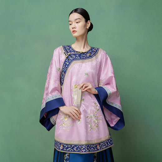 【林栖设计小店】花间芳菲|真丝罗绣花新中式2026春新款改良氅衣1961235 商品图7