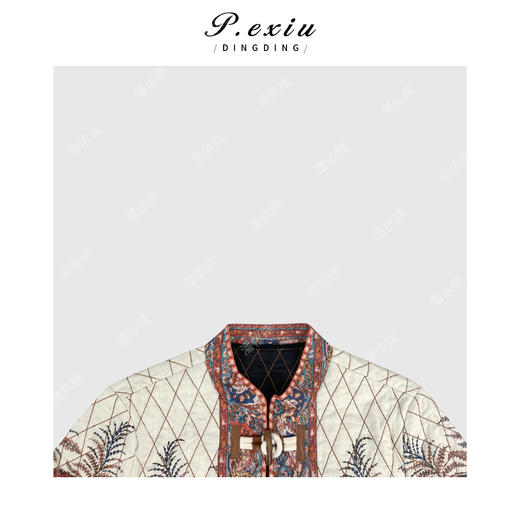 A002潘依绣丁丁宠粉小众设计重工定位印染牛角扣长袖棉衣Q35440 商品图2