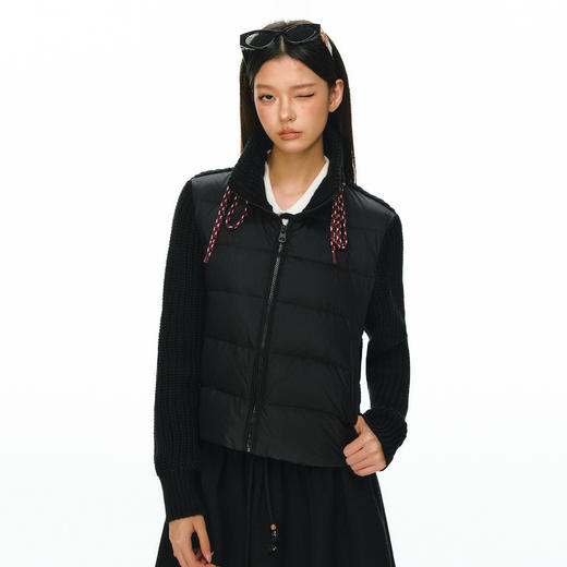 Ariseism 美式复古设计感绑带拼接羽绒服女冬季新款保暖上衣外套 商品图0