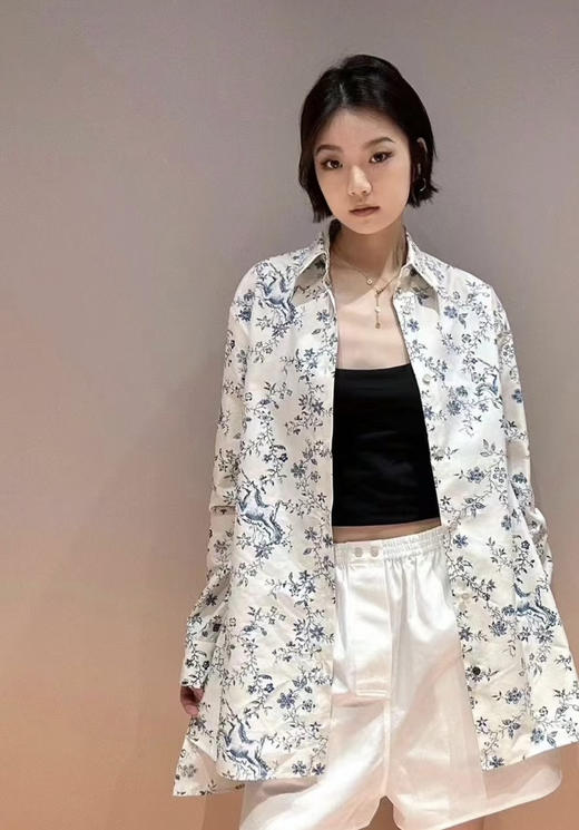 原单阔版型棉质青花瓷印花 商品图0