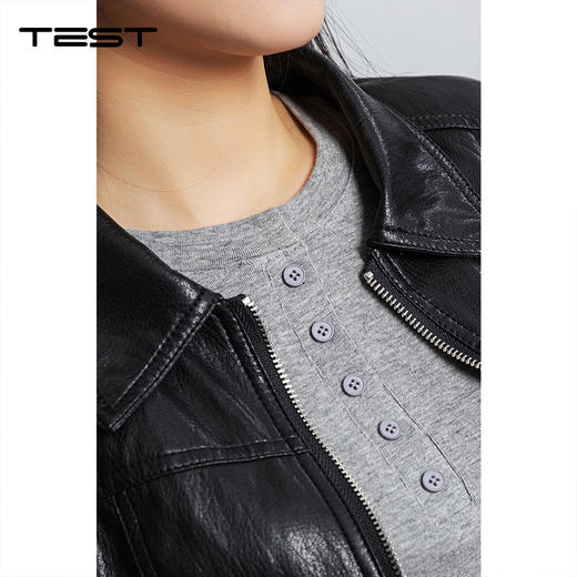 春上新酷飒机车显瘦炸街夹克皮衣2261026 商品图2