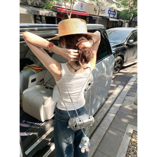 <曾小咸推荐>韩系白色百搭修身吊带背心女 商品图3