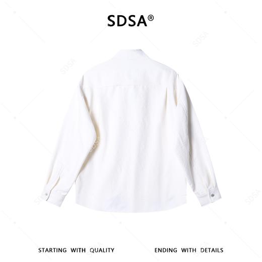 SDSA男装2026新款高贵轻奢韩版简约拼接前短后长套头立领衬衫百搭 商品图4