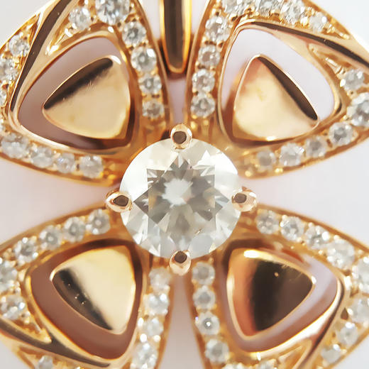 【95新】BVLGARI宝格丽Fiorever系列356223玫瑰金镶钻Fiorever咏绽花朵项链 链长约44cm、吊坠长约19.3mm女士310126NJM12 商品图2