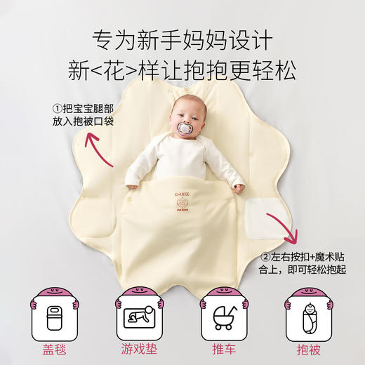 【限时会员价】嫚熙婴儿包被初生宝宝包单防惊跳包巾四季外出抱被 商品图4