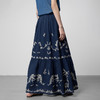 【林栖设计小店】 鸟戏花间|藏青色优雅绣花肌理感2026春新款宽松半身裙1961111 商品缩略图6