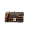 【品牌】MK SONIA 中号金属链条老花拼接单肩斜挎包深棕色/橡果棕 商品缩略图5