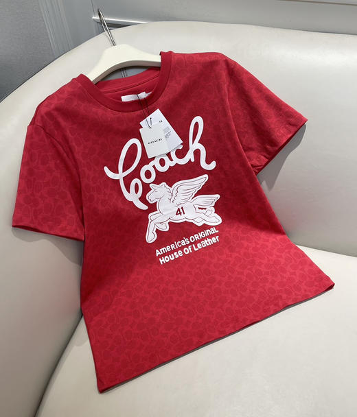 原单正品Coa*h蔻*男女款飞马印花T恤020603 商品图1