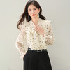 西遇荷叶边波点长袖衬衫女2026年春季新款法式v领宽松蝴蝶结上衣SS060151 商品缩略图2