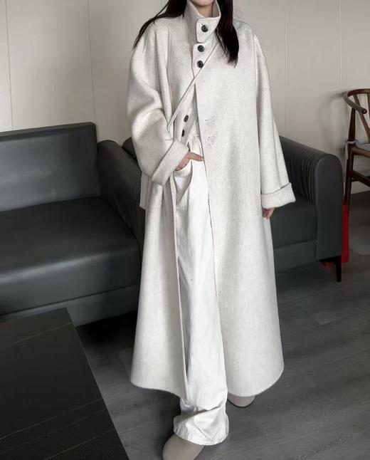 【YW】无忧购“清仓福利”冬季高端立领双面羊绒大衣女长款宽松慵懒感毛呢外套2609（现货48小时发货） 商品图7