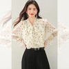 西遇荷叶边波点长袖衬衫女2026年春季新款法式v领宽松蝴蝶结上衣SS060151 商品缩略图3