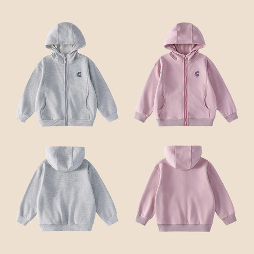 【10A抗菌】棉花堂春款牛仔刺绣标俏皮萌趣针织连帽外套童装FA61058 商品图4