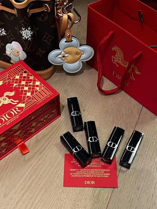 迪奥粗管烈艳蓝金丝绒唇膏马年限定礼盒  赠兰蔻粉金口红1.6g 随机色 商品图6