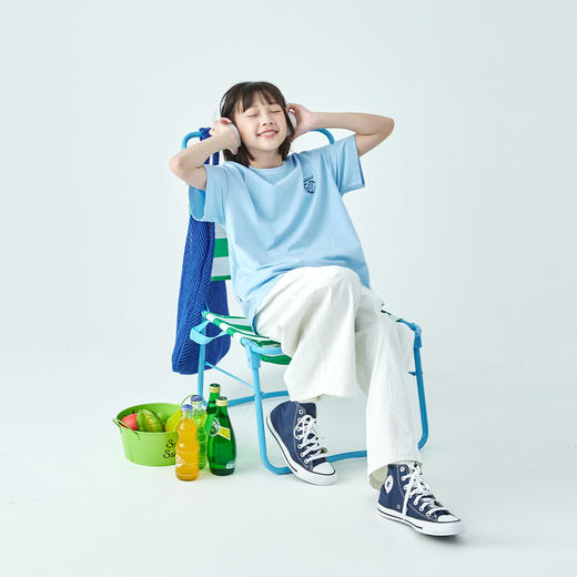 棵初26年夏季新款亲子中大女童爱心图案印花短袖T恤纯棉宽松上衣 商品图3