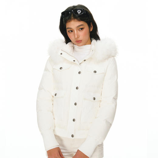 Ariseism 美式复古设计感千金可拆卸毛领款羽绒服女冬季新款 商品图0