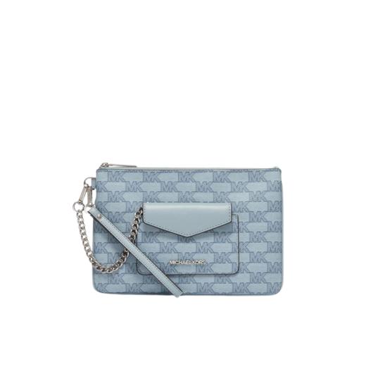 【品牌】 MK  Jet Set Item 大号印花金属链条手拿包淡蓝色 商品图5