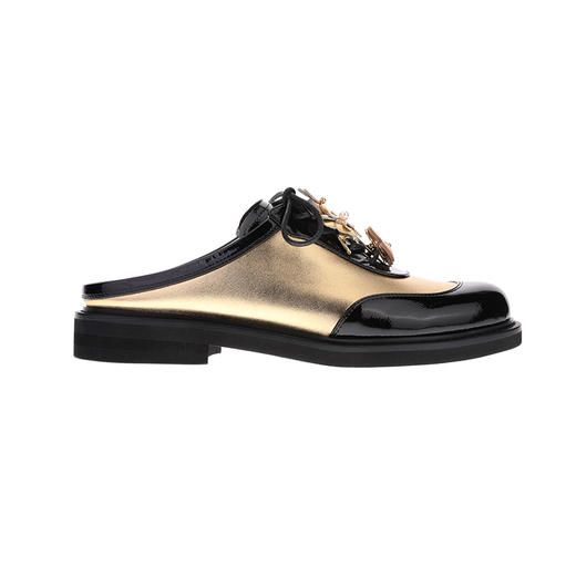 sheme光感漆皮面料可拆卸饰花点缀乐趣DIY休闲时尚女士乐福拖鞋可定制 商品图0