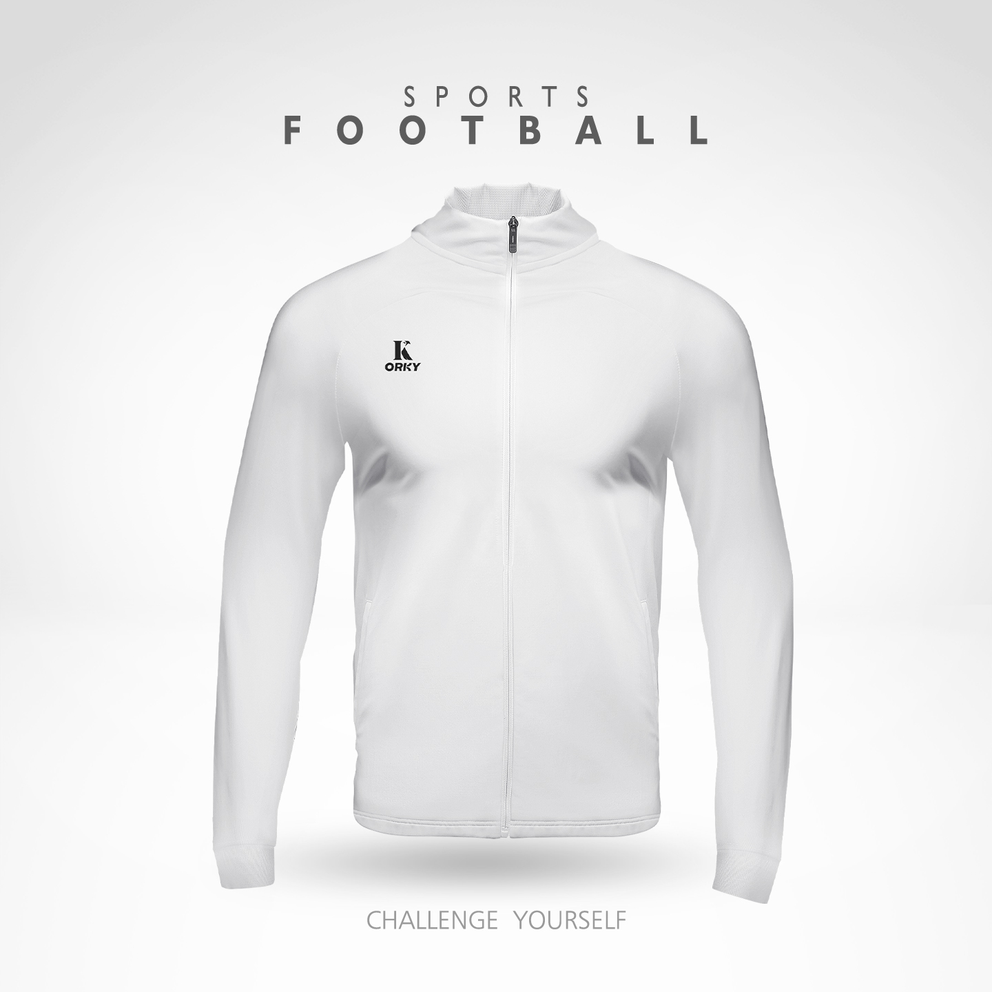 ORKY沃恺定制足球训练服男成人运动队服订制球球衣外套长袖出场服