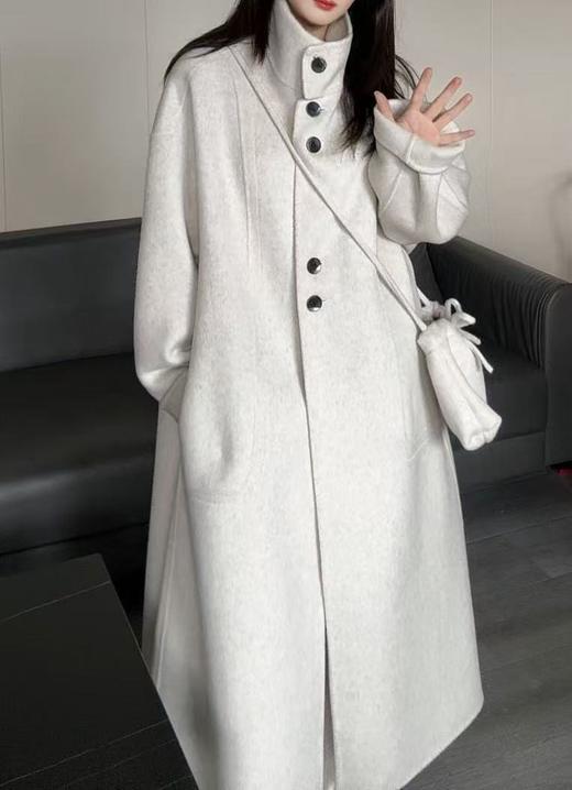 【YW】无忧购“清仓福利”冬季高端立领双面羊绒大衣女长款宽松慵懒感毛呢外套2609（现货48小时发货） 商品图0